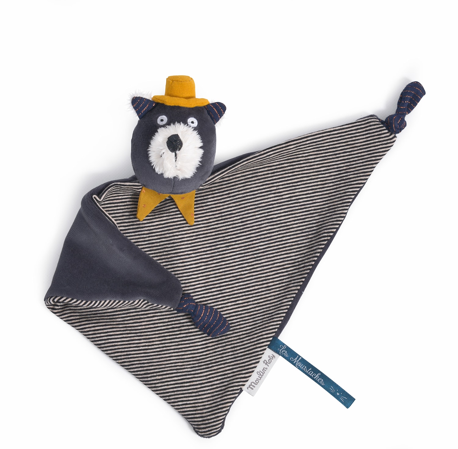 Les Moustaches Alphonse grey cat comforter