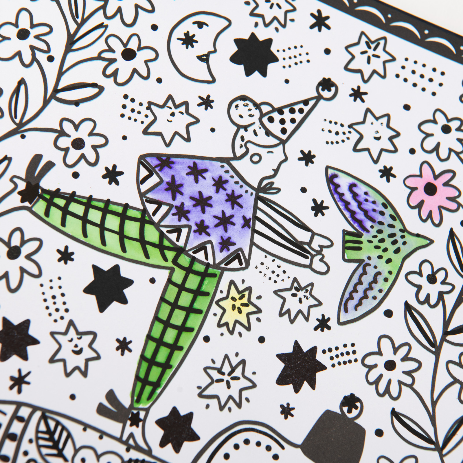Les Cometes Filantes watercolour colouring book - Image 2