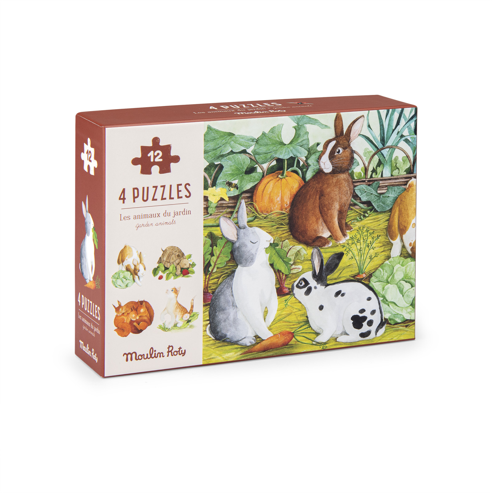 Le Jardin 4 x Mini animal puzzles (12 pcs)
