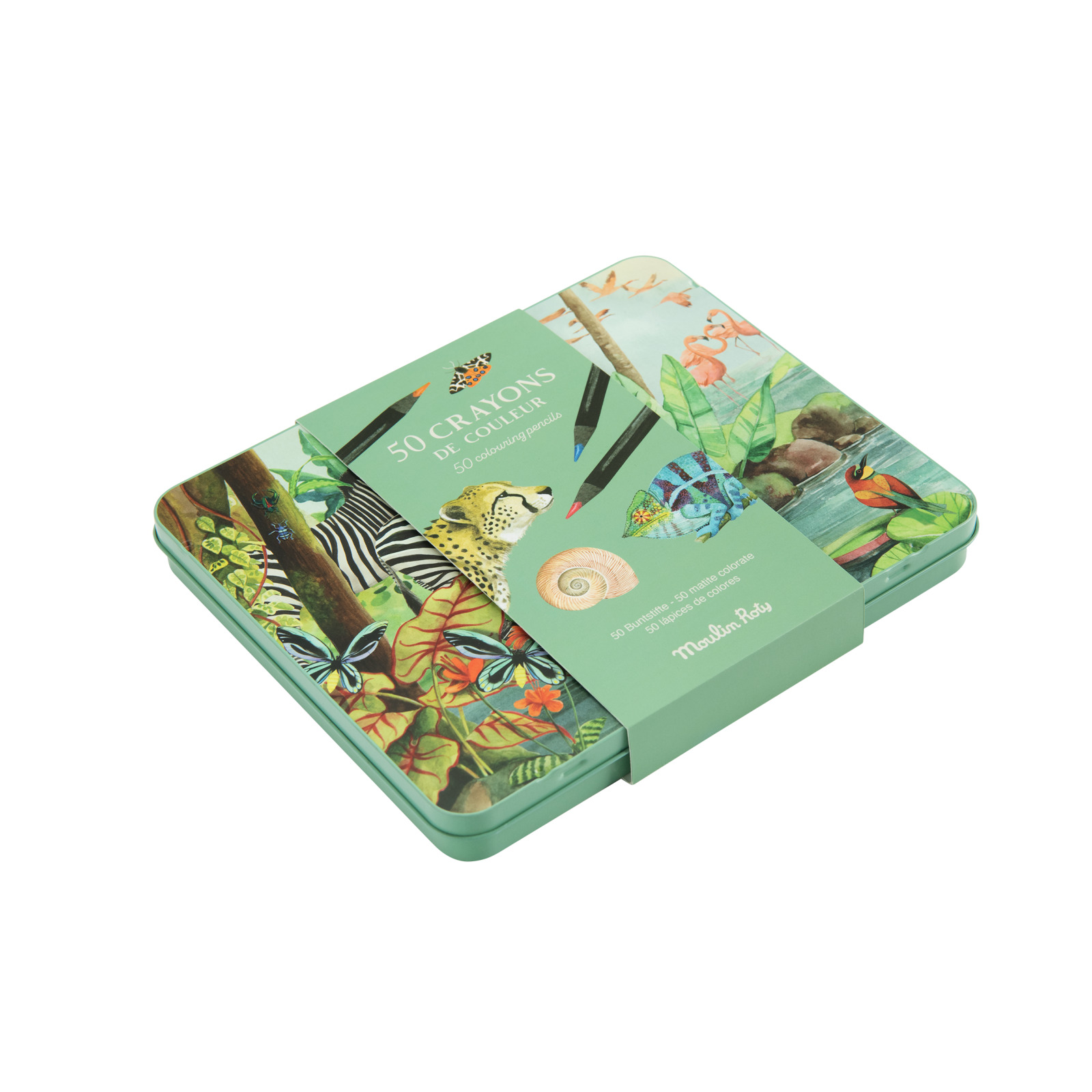 Autour du monde set of 50 colouring pencils in tin box