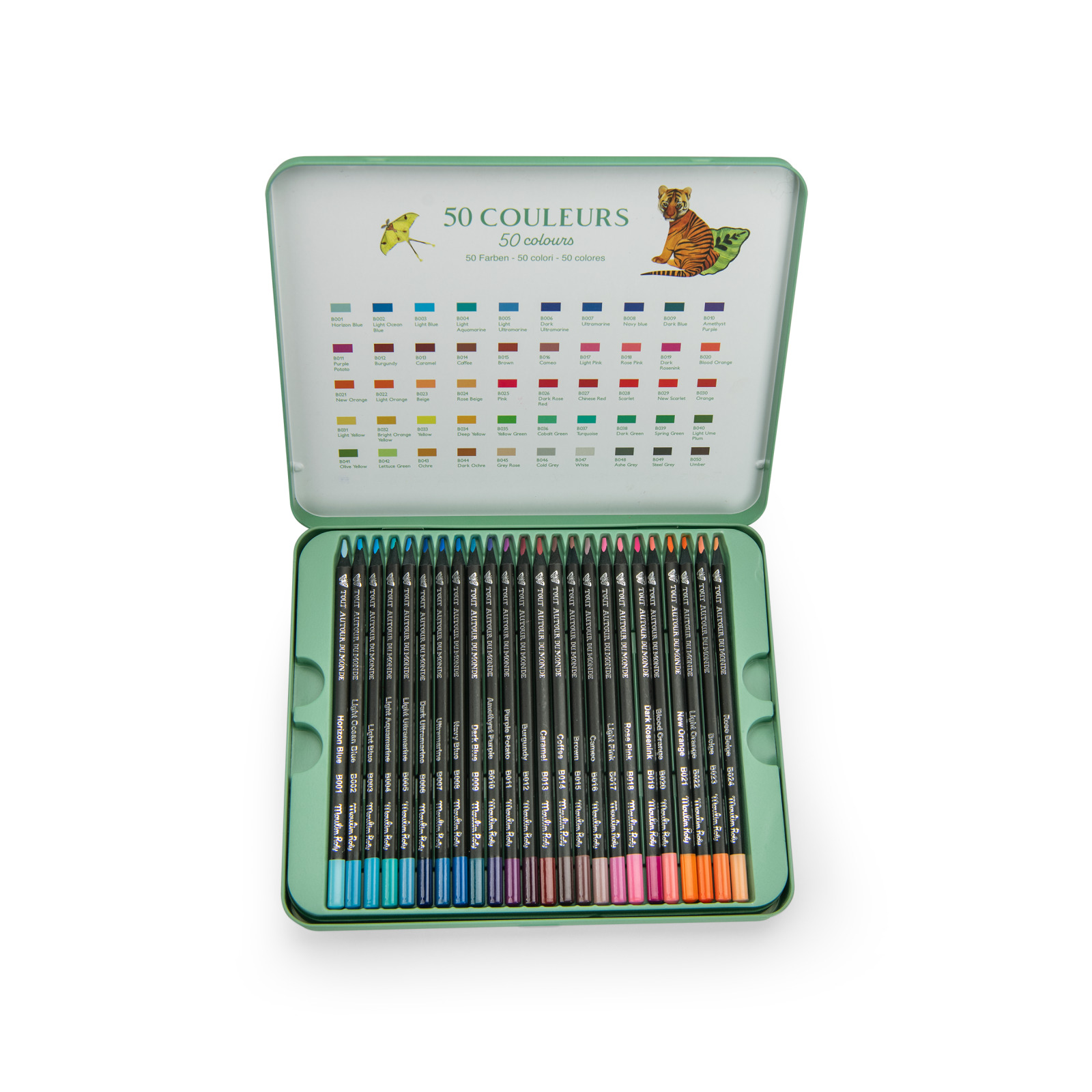 Autour du monde set of 50 colouring pencils in tin box - Image 3