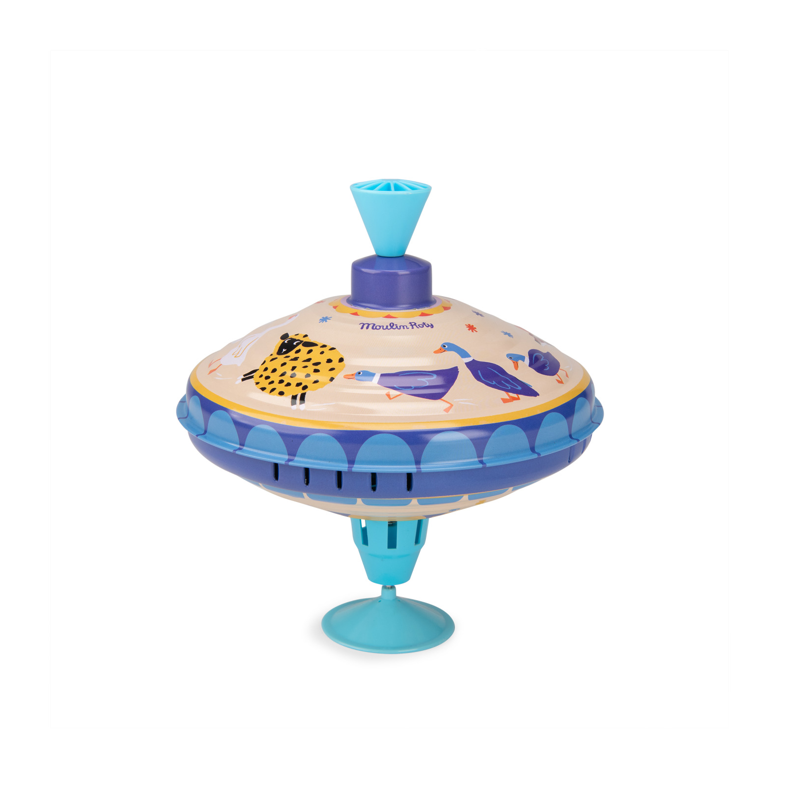 Les Jouets metal large spinning top, animals - Image 2