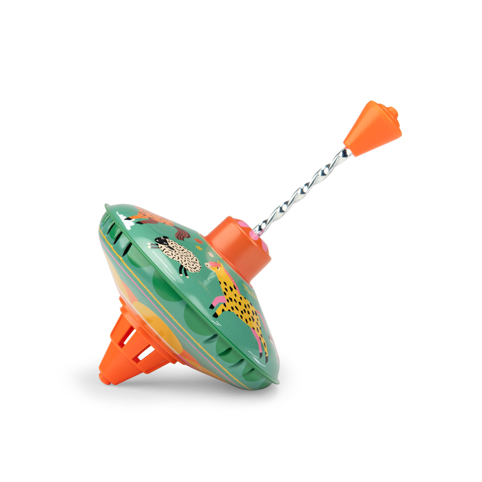 Les Jouets metal small spinning top, animals - Image 2