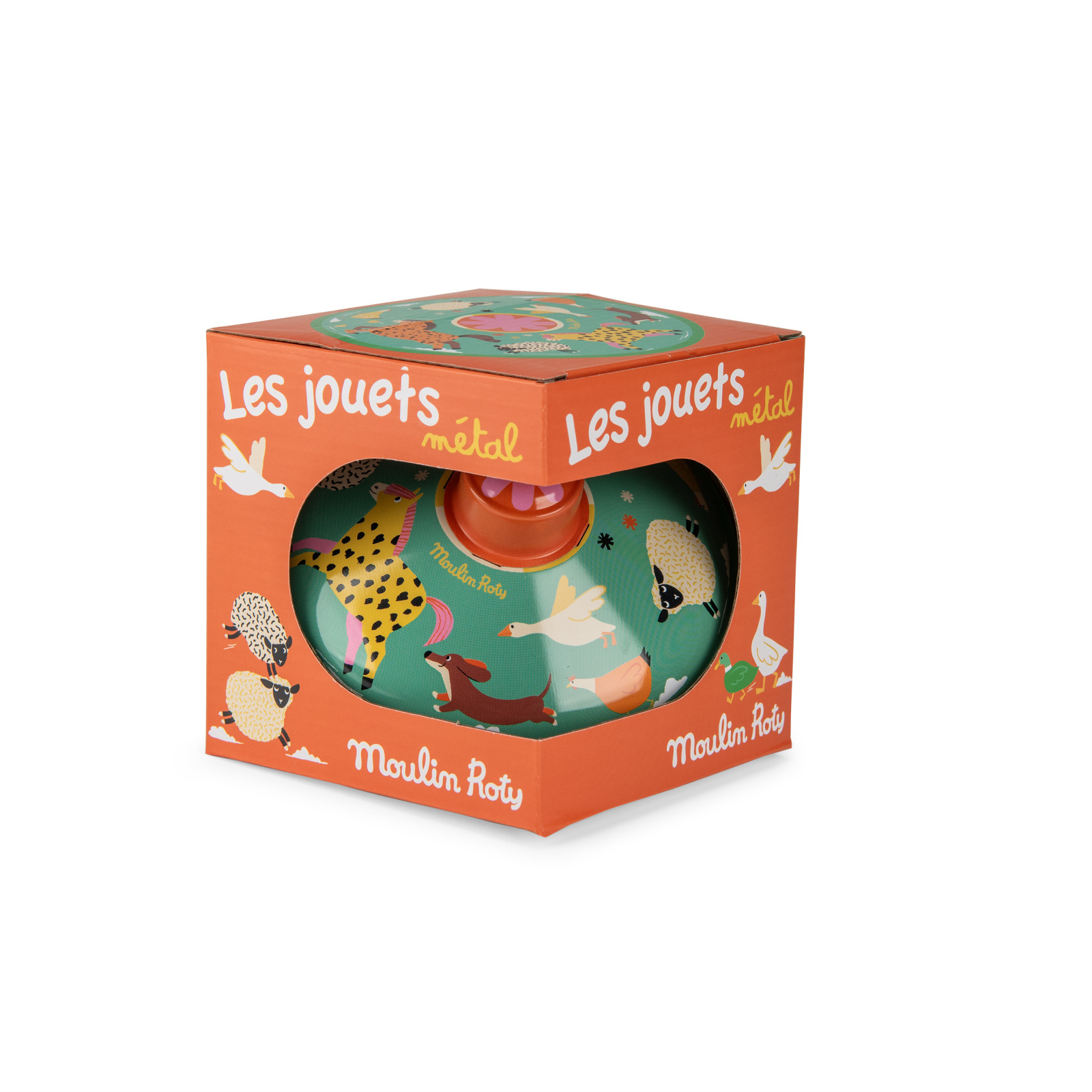 Les Jouets metal small spinning top, animals - Image 3